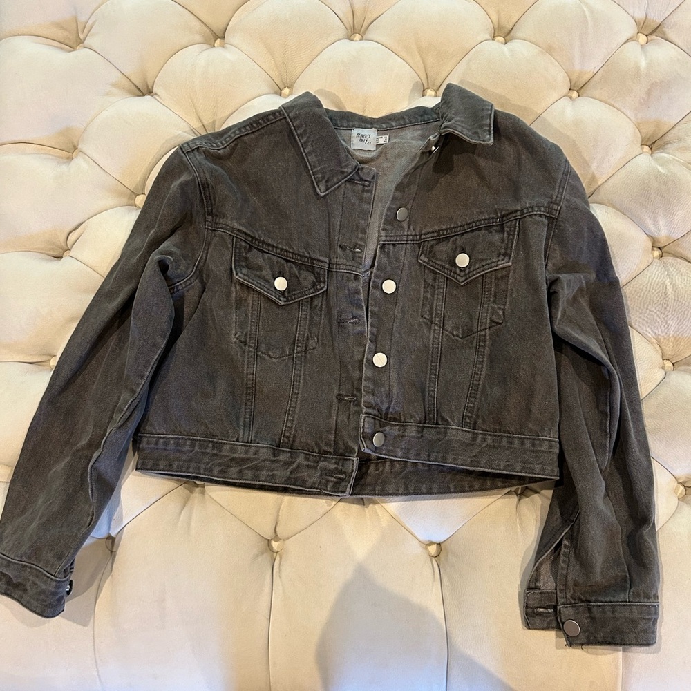 Princess Polly black denim jacket size 8